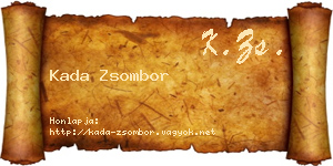 Kada Zsombor névjegykártya